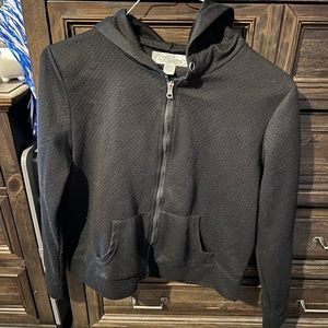 Black zip-up sweater